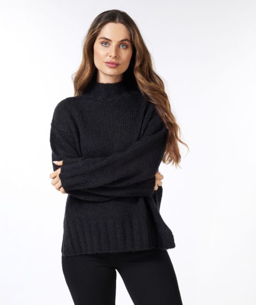 Sweater col high ribbing