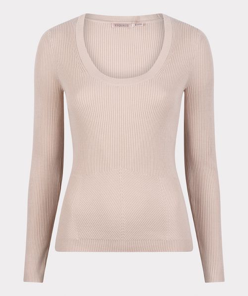 Sweater deep round neck rib