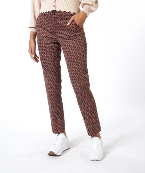 Trousers chino scalloped print