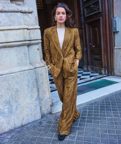 EsQualo Trousers animal jacquard