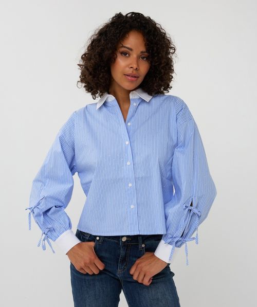 Esqualo Blouse cropped rhinestones