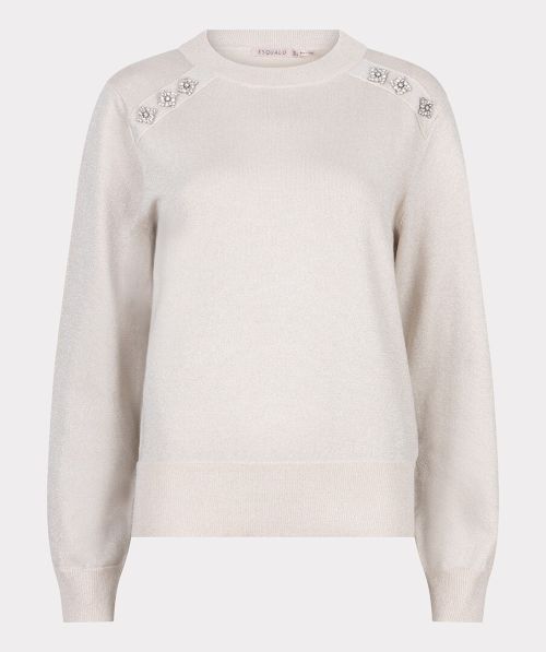 EsQualo Sweater rounded neck lurex