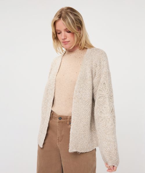 Cardigan cable melange
