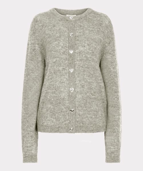 Cardigan closed placket fancy buttons