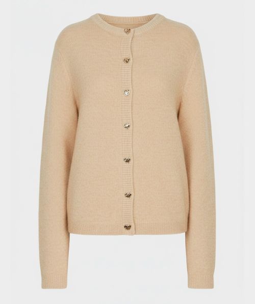 Cardigan closed placket fancy buttons