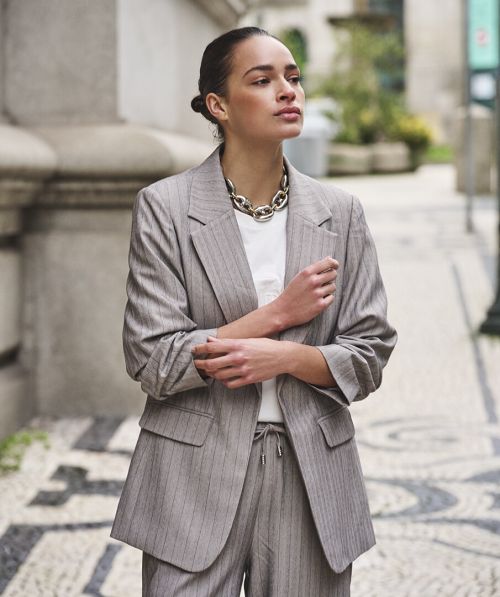 Blazer 3/4 slve herringbone