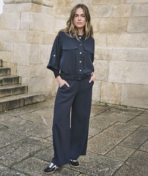 Trousers wide acetate
