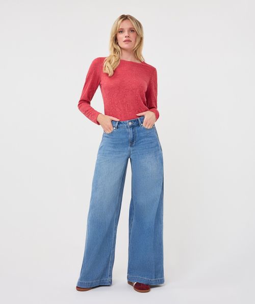 Trousers jeans wide leg