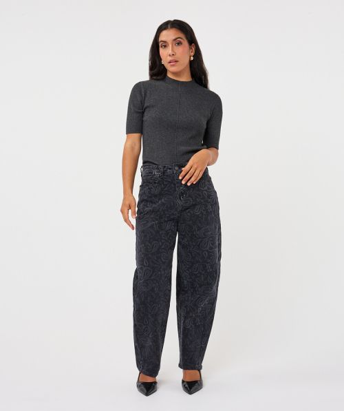 Trousers barrel print