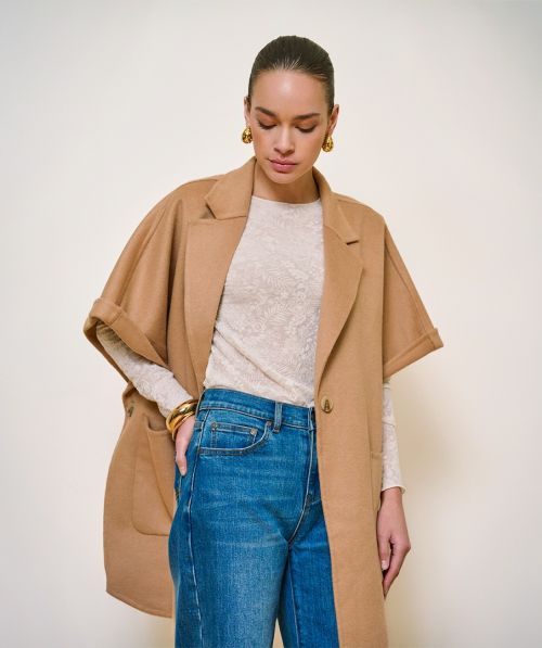 Coat cape double faced