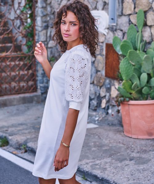 Dress broderie sweat