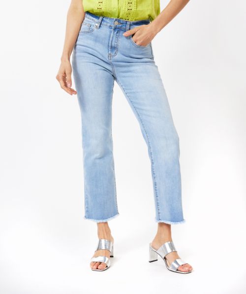 Trousers raw edge denim