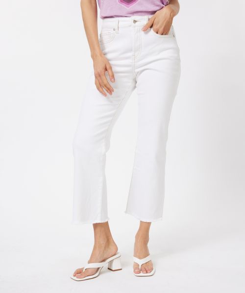 Trousers straight white denim