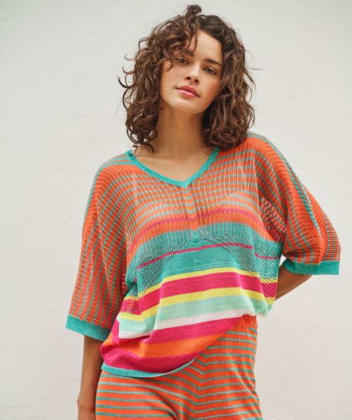 EsQualo Top multicolor stripe