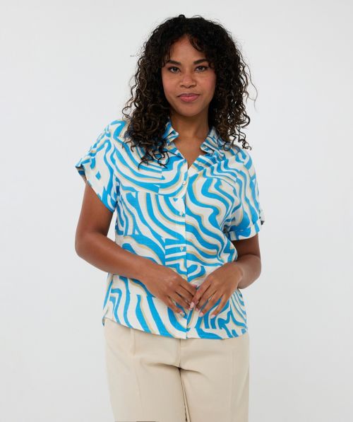 EsQualo Blouse Electric Zebra
