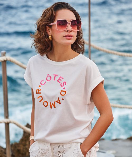 T-shirt rolled up slve “cotes d’amour