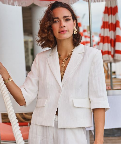 Blazer cropped crushed