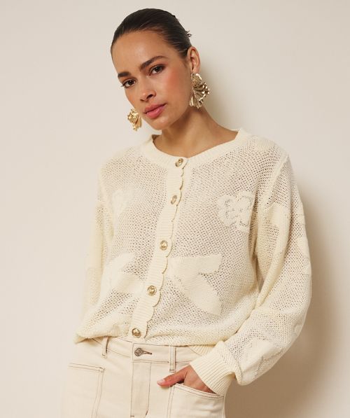 Cardigan fancy daisy knit