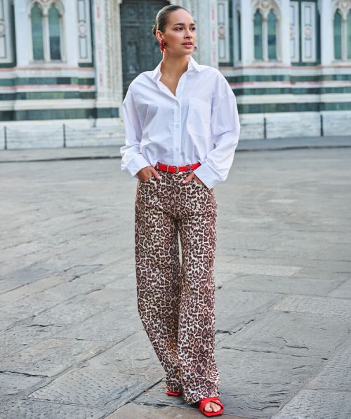 Trousers jeans scarlet leopard