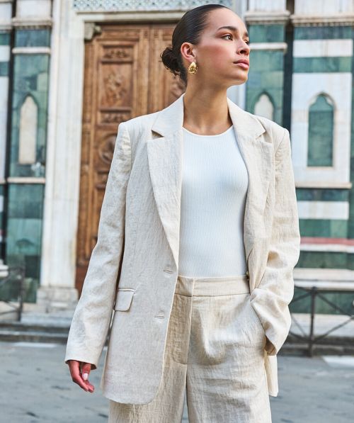 Blazer oversized linen mix