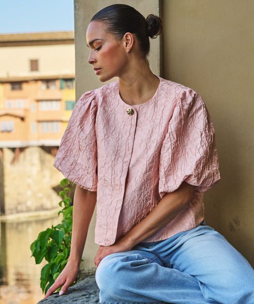 Top balloon jacquard