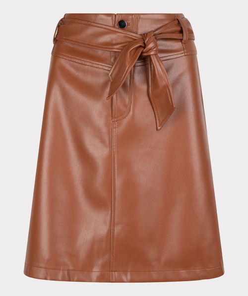Skirt belted A-line PU