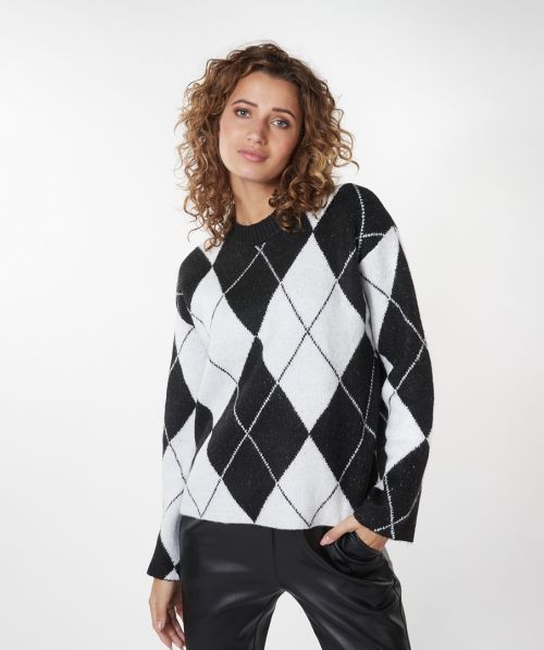 Sweater diamond jacquard