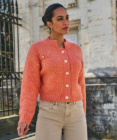 EsQualo Cardigan lurex buttons