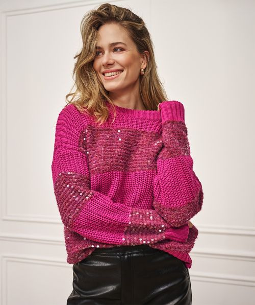 EsQualo Sweater oversized stripes