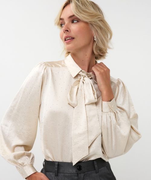 EsQualo Blouse bow rhinestones