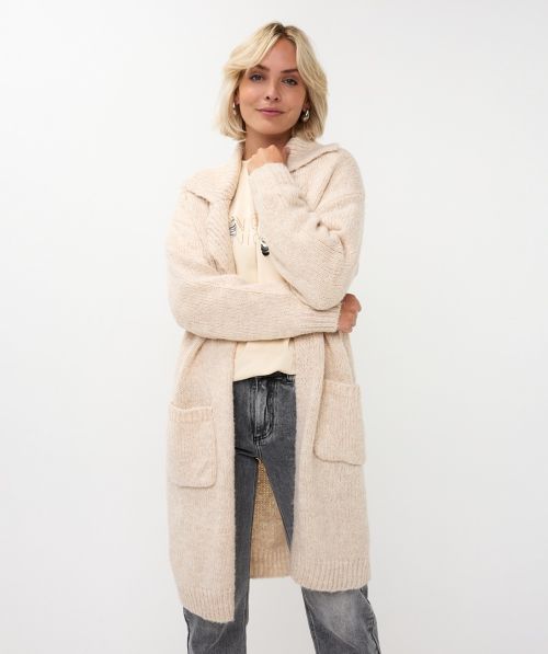 EsQualo Cardigan ribbed collar