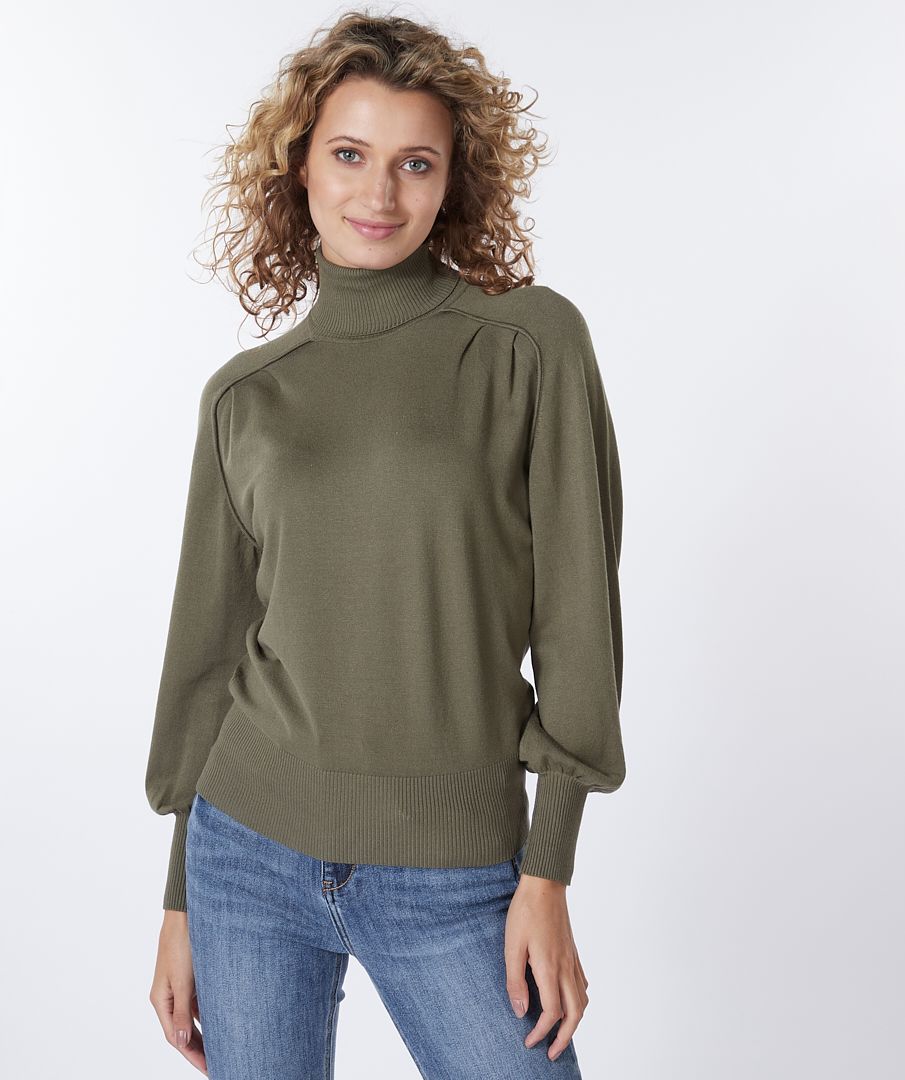 Sweater basic pleats col