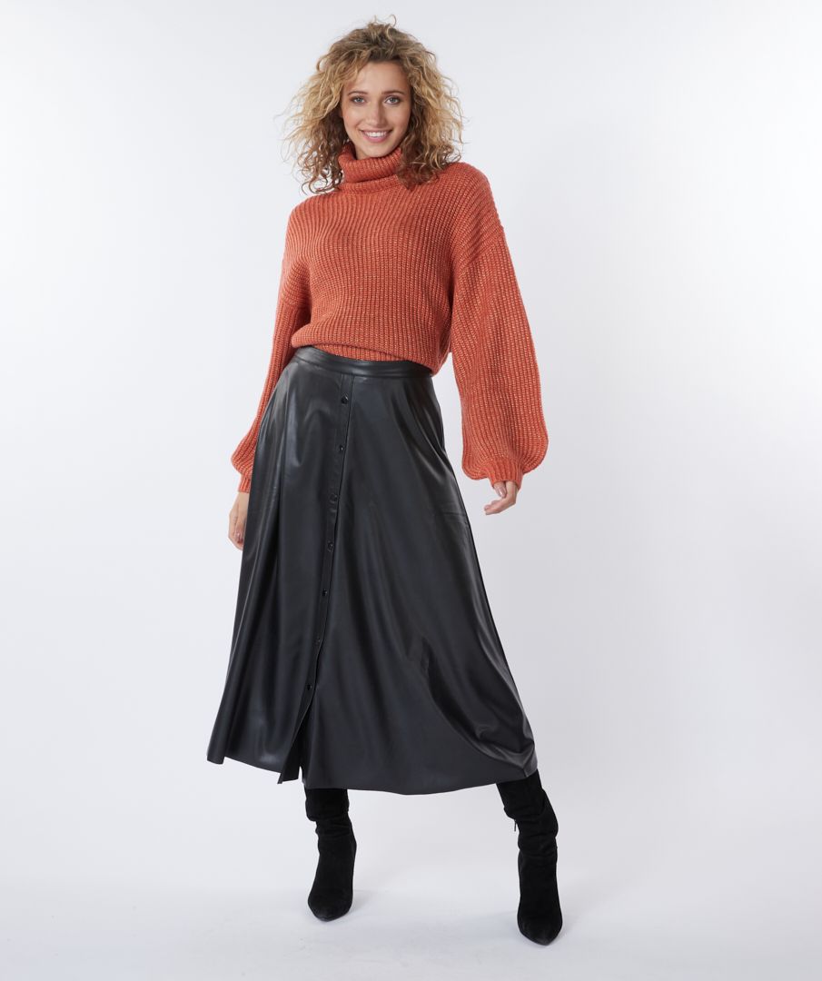 Skirt midi light PU