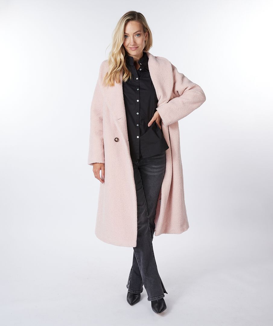 Coat double breasted boucle