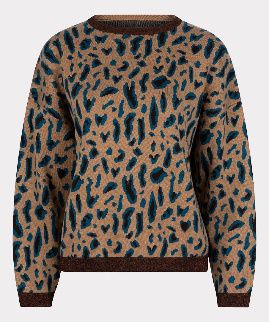 EsQualo Sweater leopard jacquard