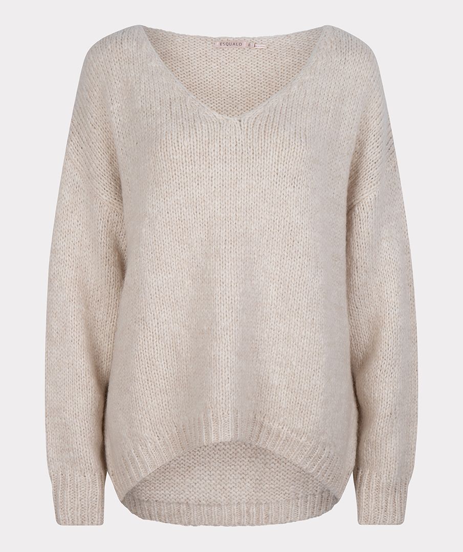 V neck chunky sweater cheap