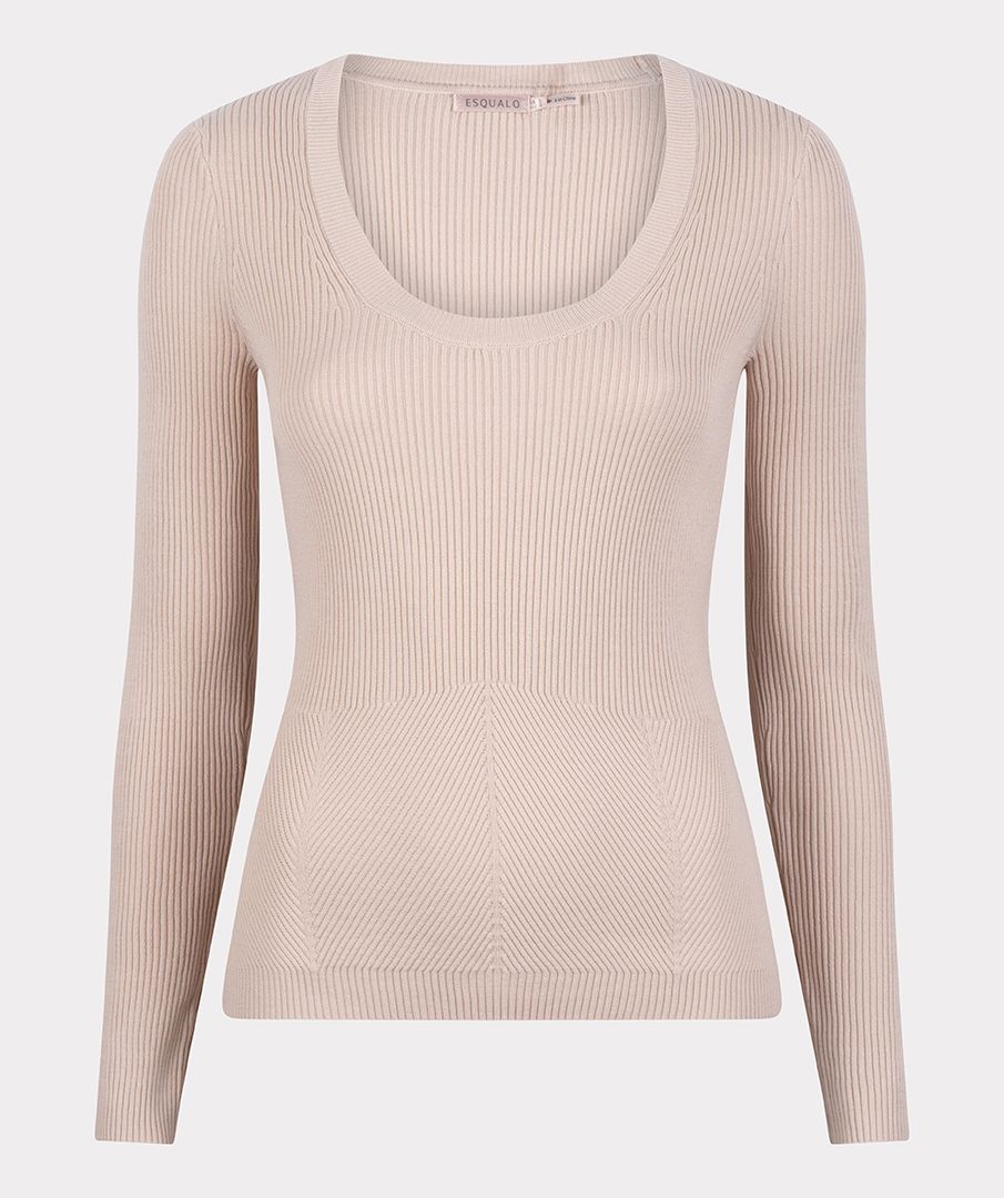 Sweater deep round neck rib