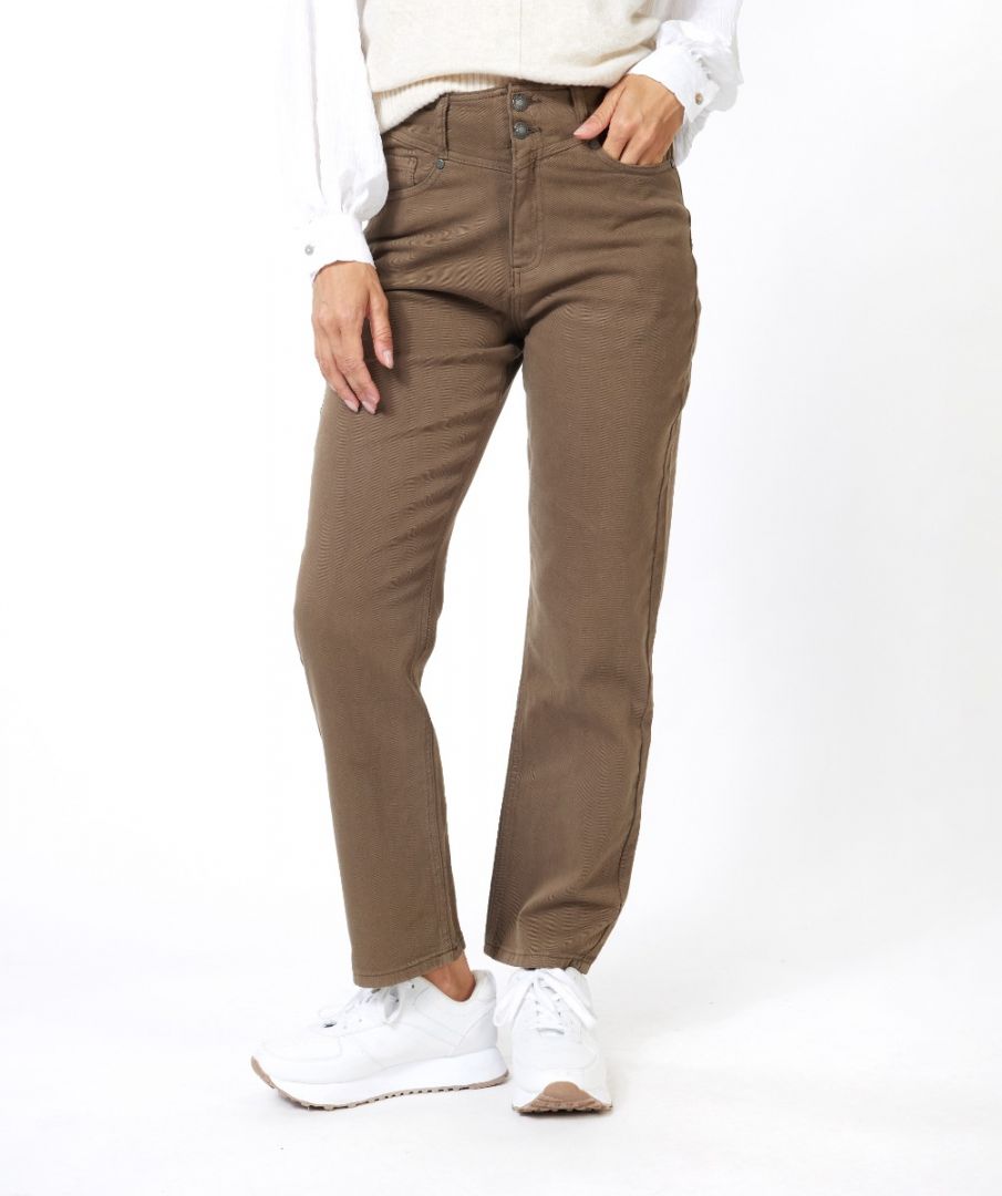 Trousers colored denim straight