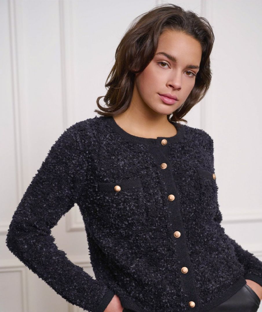 Tape yarn cardigan top