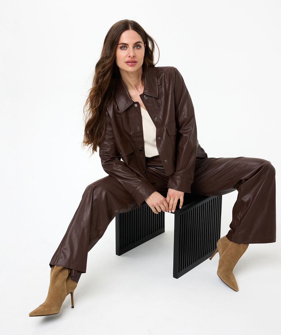 Jacket short vegan leather