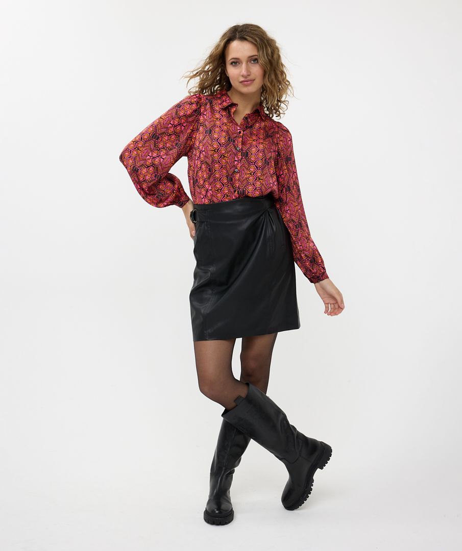 Skirt short vegan leather