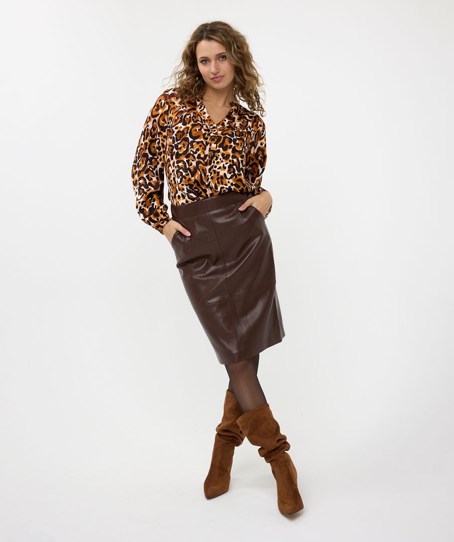 Skirt pencil vegan leather