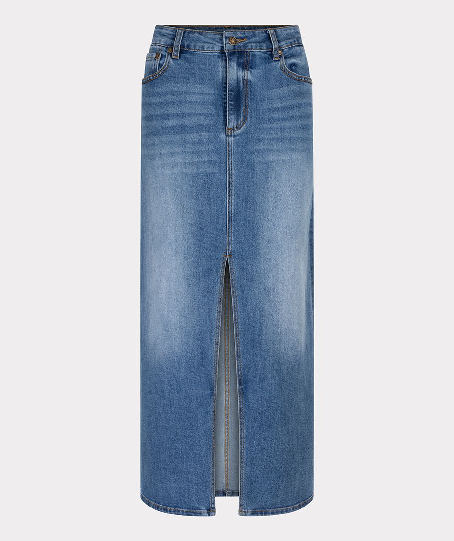 Where to buy long blue jean skirts top
