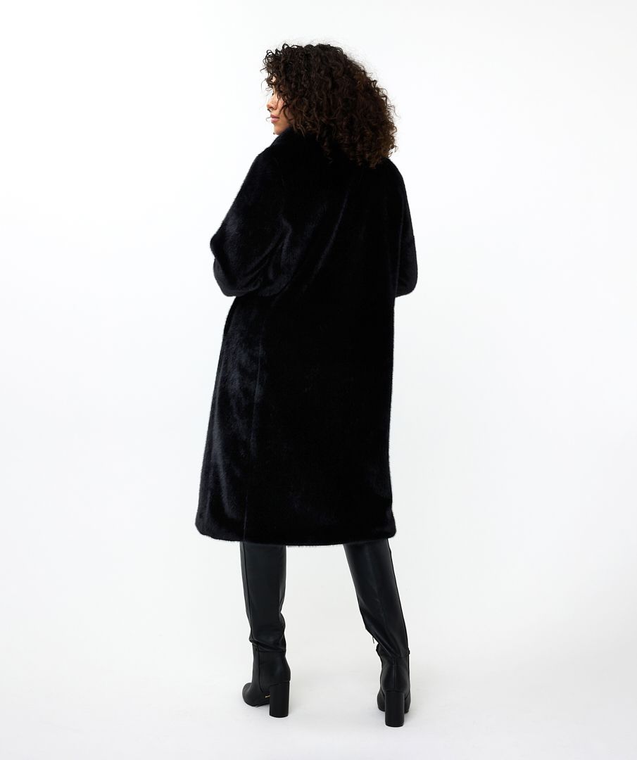 Coat shawl collar fake fur