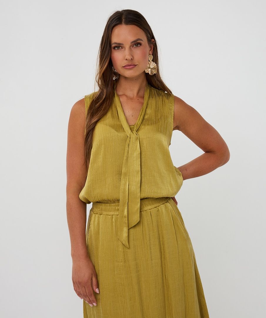 Top bow crinkle cupro