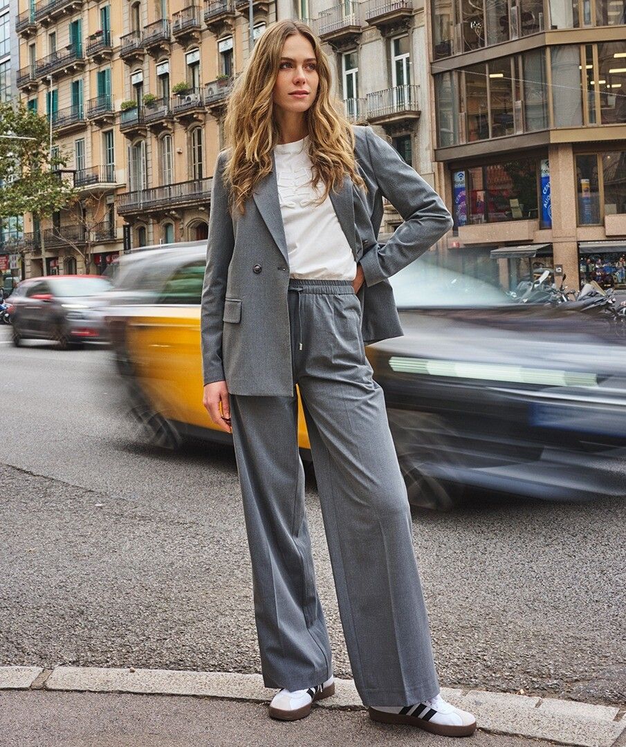 Trousers drawstring melange