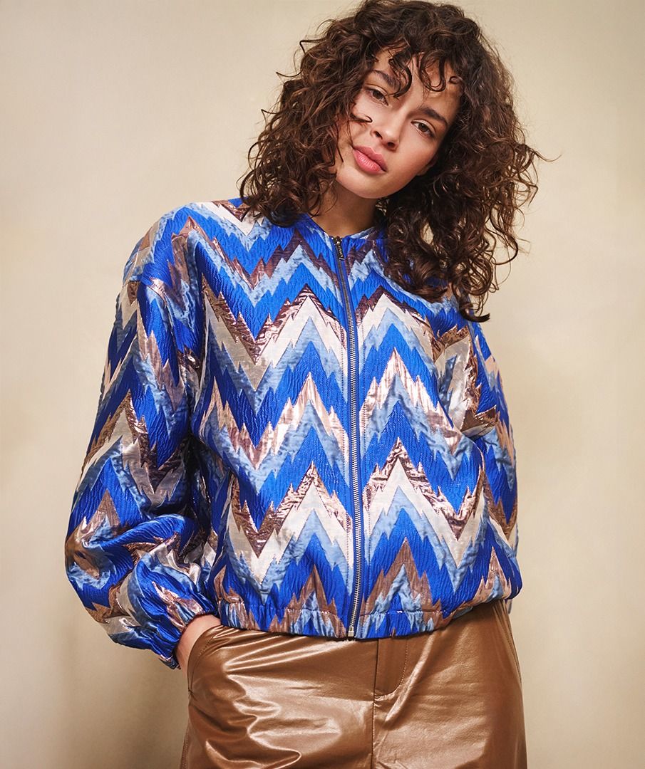 Jacket Bomber jacquard zigzag