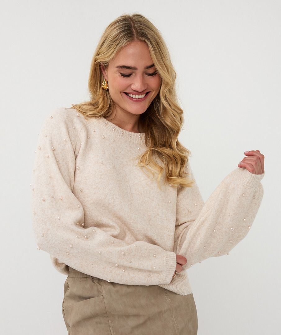 Sweater raglan pearls