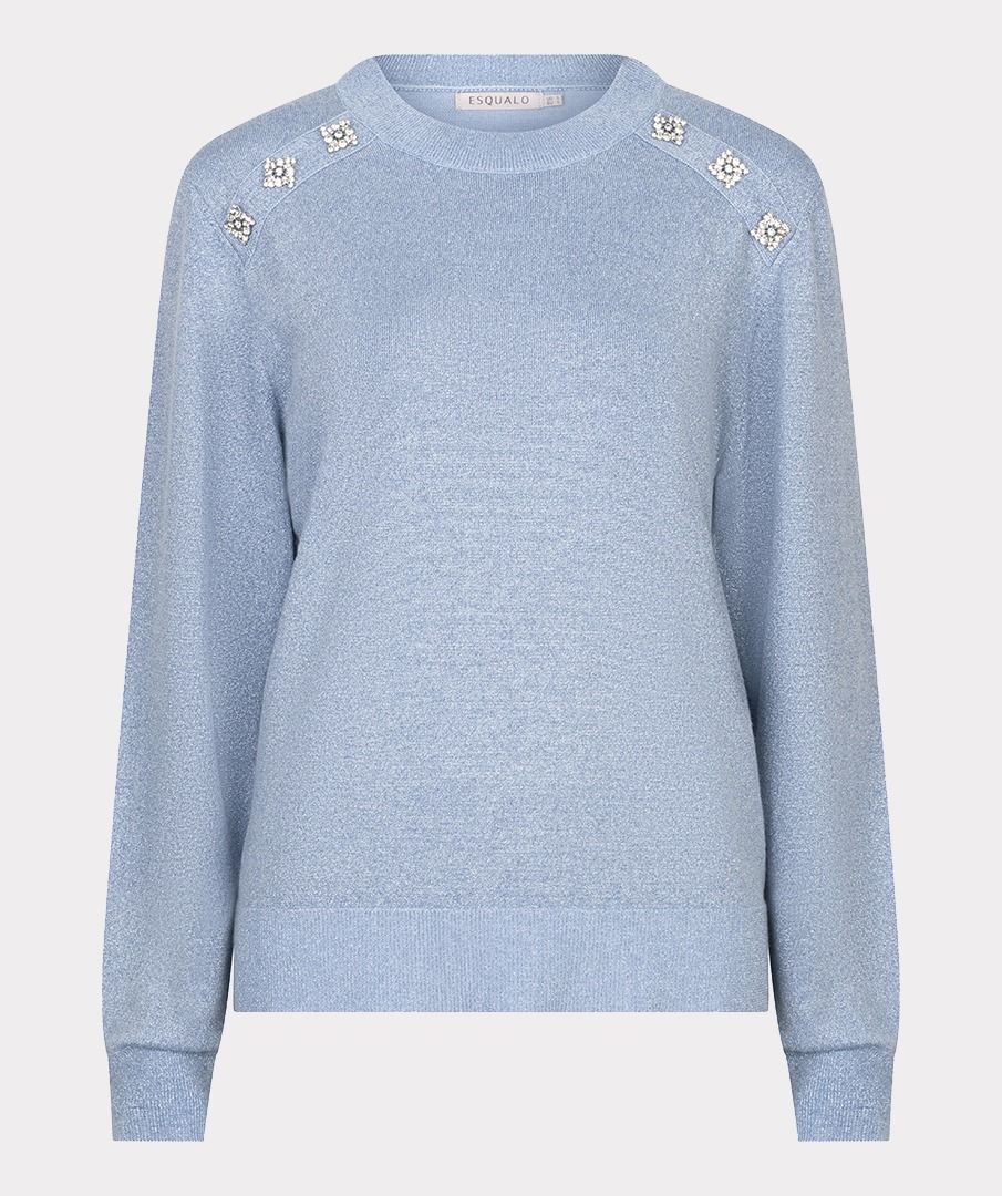 Sweater rounded neck lurex