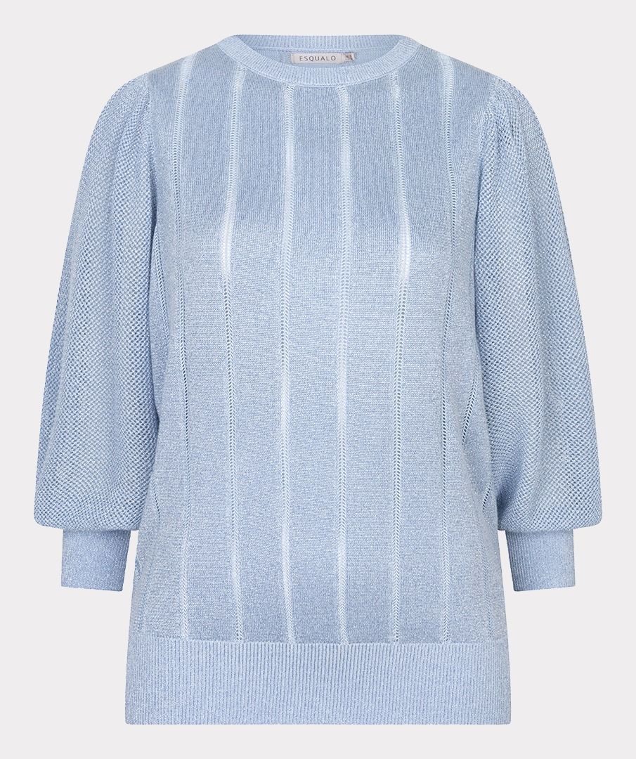 Sweater short puffsleeves lurex